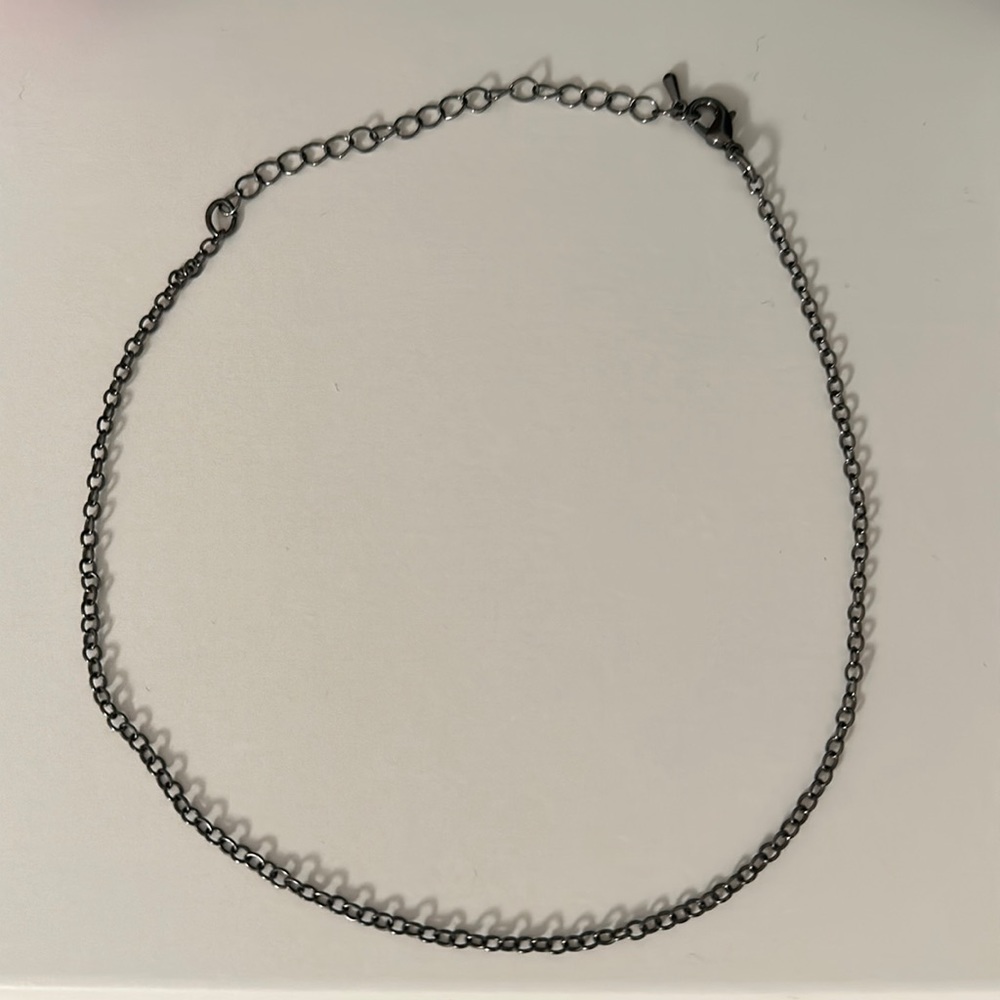 Simple Adjustable Dark Grey Necklace